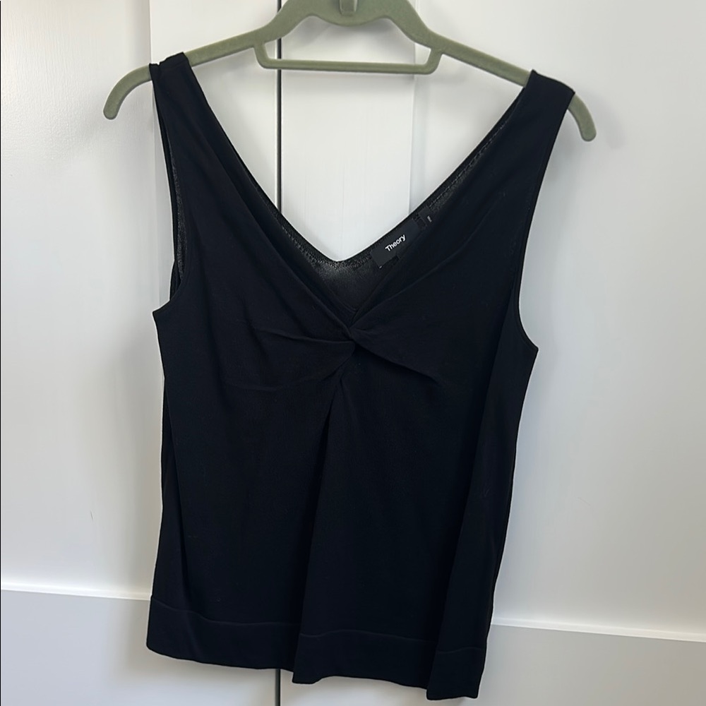 Theory Black Wrap Tank Top